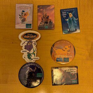 WDCC Rare Seven Walt Disney Collectable Pin Backs Vintage